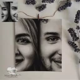تابلو نقاشی چهره سیاه قلم سفارشی — تصویر ۳