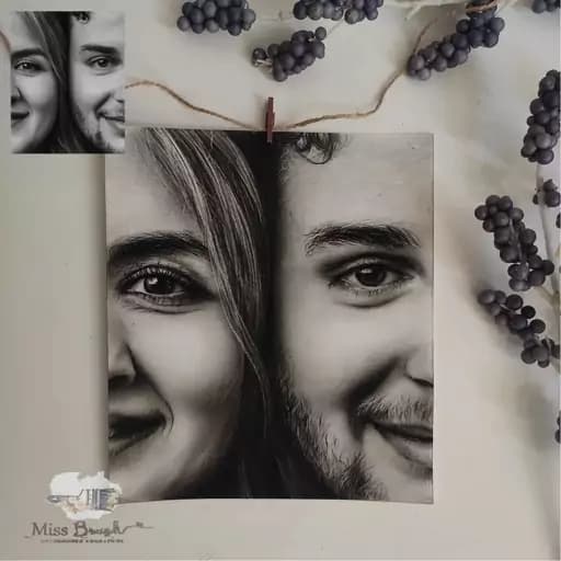تابلو نقاشی چهره سیاه قلم سفارشی