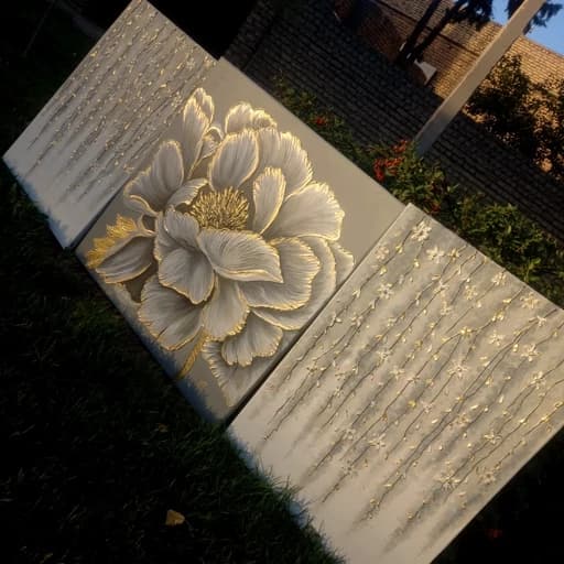 تابلو نقاشی برجسته آکریلیک سه تکه