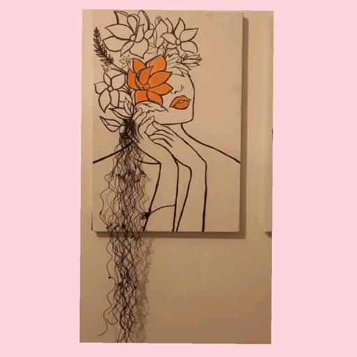 تابلو نقاشی دختر مو مفتولی — تصویر ۲