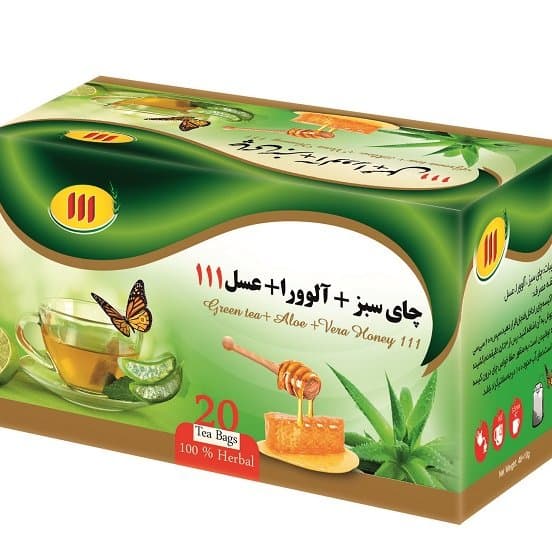دمنوش چای سبز آلوورا عسل 111 ( تی بگ 20 عددی)