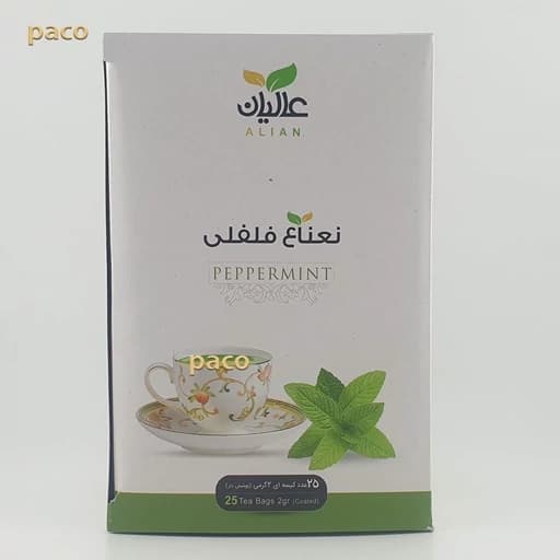 دمنوش کیسه ای نعناع فلفلی عالیان - بسته 25 عددی