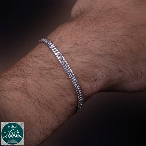 دستبند نقره مردانه شاهکار مدل کارتیر دوبل5 میل عیار 925 ساخت ایتالیا