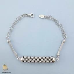 دستبند نقره ایتالیایی زنانه طرح حصیری مدل DSW D40 — تصویر ۷