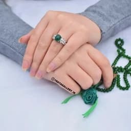 انگشتر نقره زنانه عقیق سبز آبکاری شده — تصویر ۳
