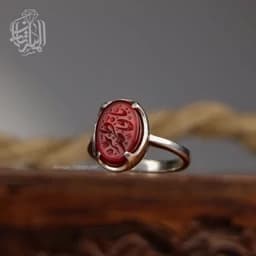 انگشتر نقره زنانه با عقیق سرخ کد 517 — تصویر ۵