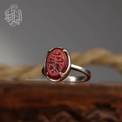 انگشتر نقره زنانه با عقیق سرخ کد 517