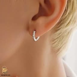 گوشواره نقره حلقه ای ساده دخترانه مدل ESW E26 — تصویر ۷