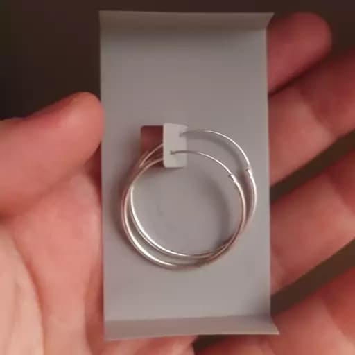 گوشواره نقره زنانه حلقه ای 2.5سانت عیار925