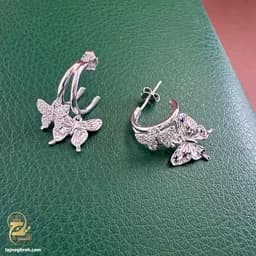 گوشواره نقره مجلسی زنانه طرح پروانه کد ESW E16 — تصویر ۶