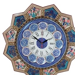 ساعت دیواری خاتم کاری مدل خورشیدی ( قطر 48 سانتی متر ) — تصویر ۳