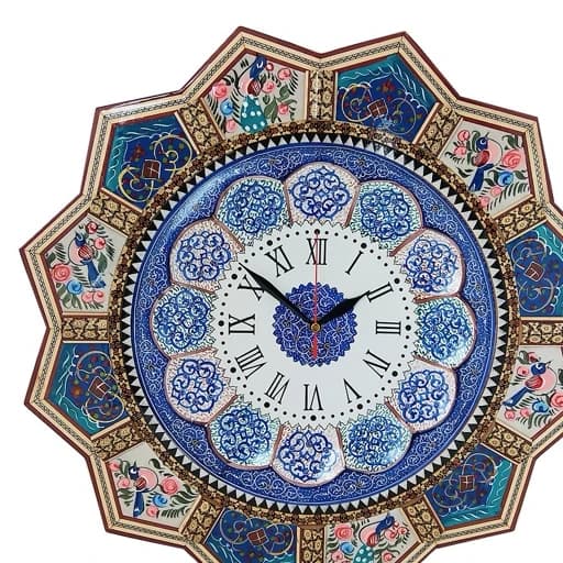ساعت دیواری خاتم کاری مدل خورشیدی ( قطر 48 سانتی متر ) — تصویر ۲