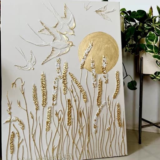تابلو نقاشی گندم برجسته