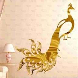 آینه دکوراتیو مولتی استایل،طرح طاووس،جنس مولتی استایل، سایز60 در 45 سانت،در دو رنگ طلایی و نقره ای — تصویر ۳