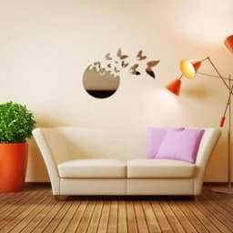 آینه دکوراتیو مولتی استایل طرح پرواز پروانه، در دو رنگ طلایی و نقره ای، سایز 40 سانت — تصویر ۳