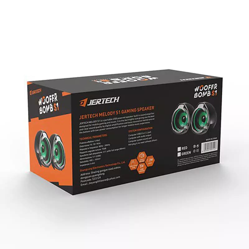 اسپیکر دوتکه لپ تاپی JERTECH مدل WOOFER BOMB S1 | متصل — تصویر ۷