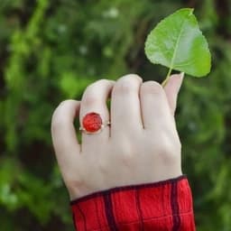انگشتر نقره زنانه عقیق قرمز — تصویر ۵