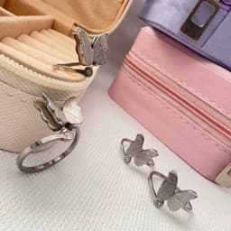 انگشتر پروانه زنانه نقره ای استیل — تصویر ۳
