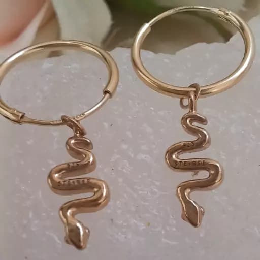 گوشواره نقره 925 ماری آب طلا