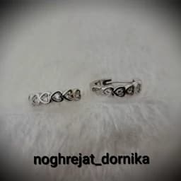 گوشواره نقره حلقه قلب — تصویر ۳