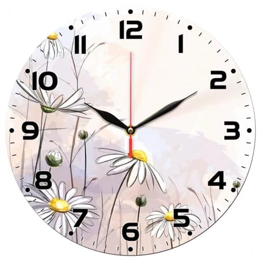 ساعت دیواری گرد مدل 1224 طرح گل قطر 30 سانتیمتر