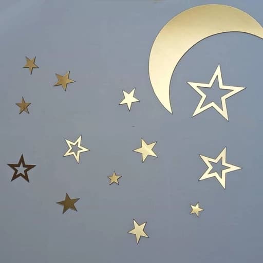 آینه دکوراتیو، جنس مولتی استایل،طرح ماه و ستاره،