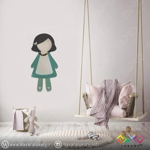 آینه دکوراتیو دخترانه اتاق کودک ماوراء لاکچری طرح MKIDS18 (سایز بزرگ)