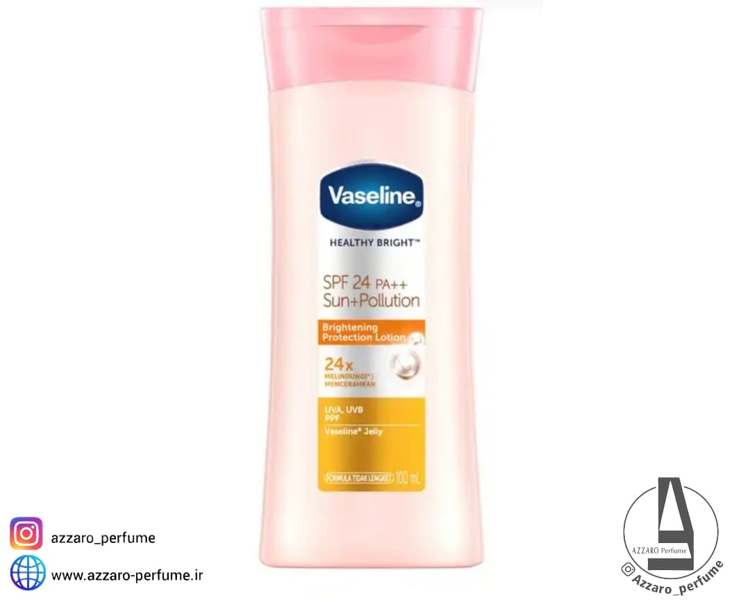 لوسیون بدن ضد آفتاب وازلین Vaseline مدل Healthy Bright Sun + Pollution Protection SPF24 حجم 100 میل