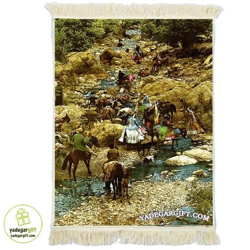 تابلو فرش ماشینی طرح آثار ایرانی کوچ عشایر کد i102 - 70*100