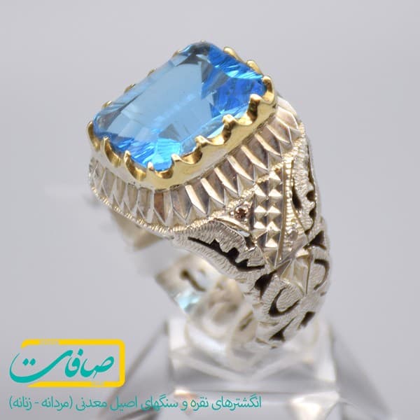 انگشتر توپاز سوئیسی مردانه «کد 111»