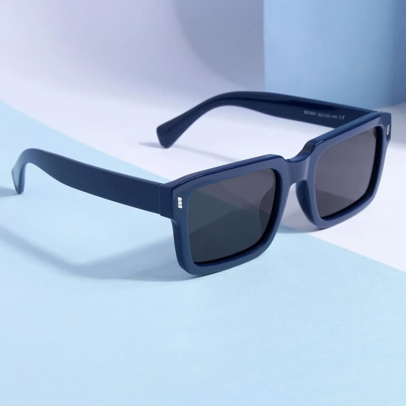 عینک آفتابی مستطیلی مدل SZ 1001 Navy Pearl River — تصویر ۴