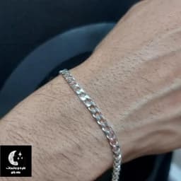 دستبند نقره مردانه کارتیر ایتالیا4پر با عیار 925 و آبکاری طلا سفید به طول 22 سانت — تصویر ۳