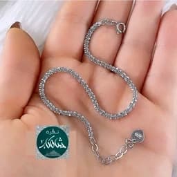 دستبند نقره خاویاری شاهکار ضخیم ایتالیایی عیار 925 و آبکاری طلاسفید — تصویر ۳
