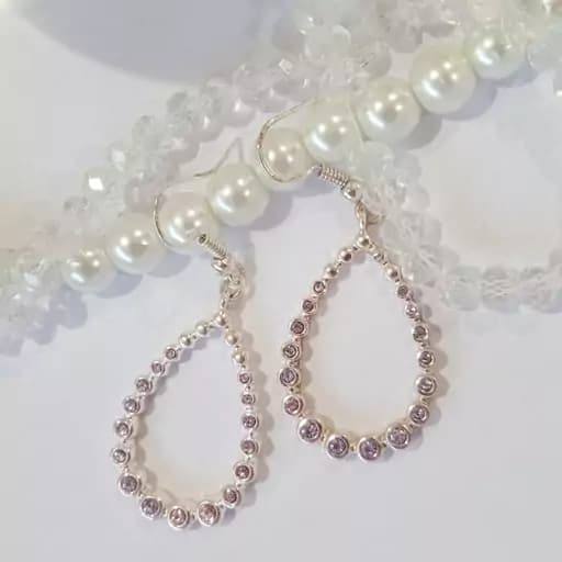 گوشواره نقره ای گوشواره یاسی گوشواره مجلسی