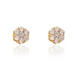 گوشواره نقره 925 عیار روکش طلا زرد فلاور واردات. — تصویر ۳