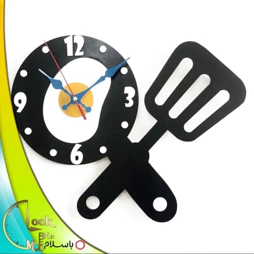 ساعت دیواری چوبی طرح نیمرو کد 002 (پس کرایه) — تصویر ۲