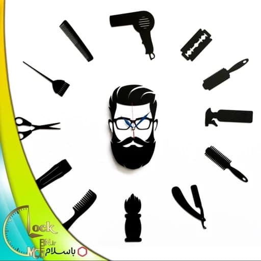 ساعت دیواری طرح آرایشگاه مردانه کد 41 (پس کرایه) — تصویر ۲