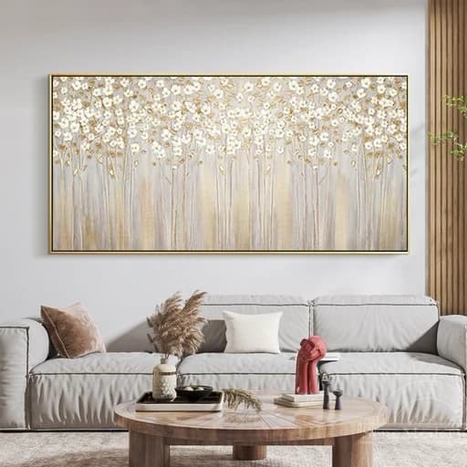 تابلو نقاشی دکوراتیو گل برجسته ابعاد 60 در120 تمام کار دست
