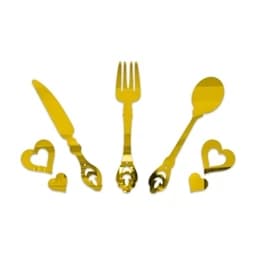 آینه دکوراتیو مولتی استایل طرح قاشق چنگال و چاقو در دو رنگ طلایی و نقره ای،سایز 20 سانت — تصویر ۳