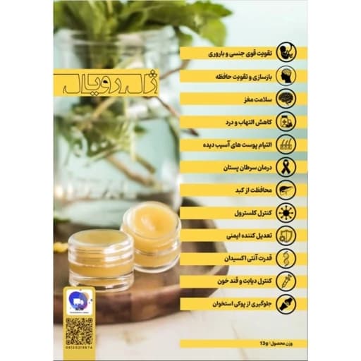 ژل رویال ارگانیک اصلی آران 13گرمی — تصویر ۵