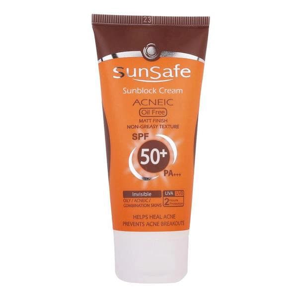 کرم ضد آفتاب فاقد چربی بی رنگ SunSafe SPF50