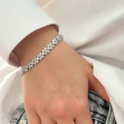 دستبند نقره زنانه مدل گل PRM 13 — تصویر ۳