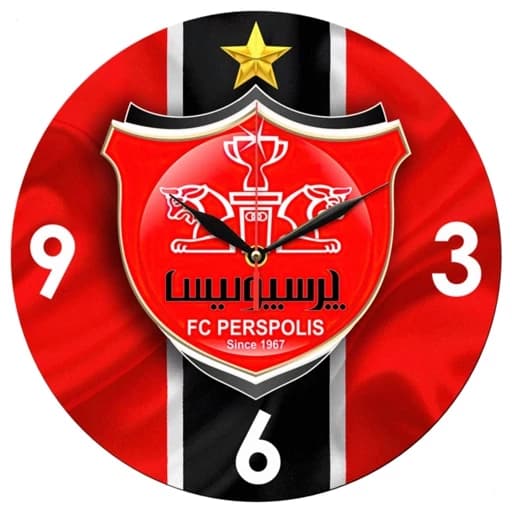ساعت دیواری گرد مدل 1087G طرح پرسپولیس سایز 30