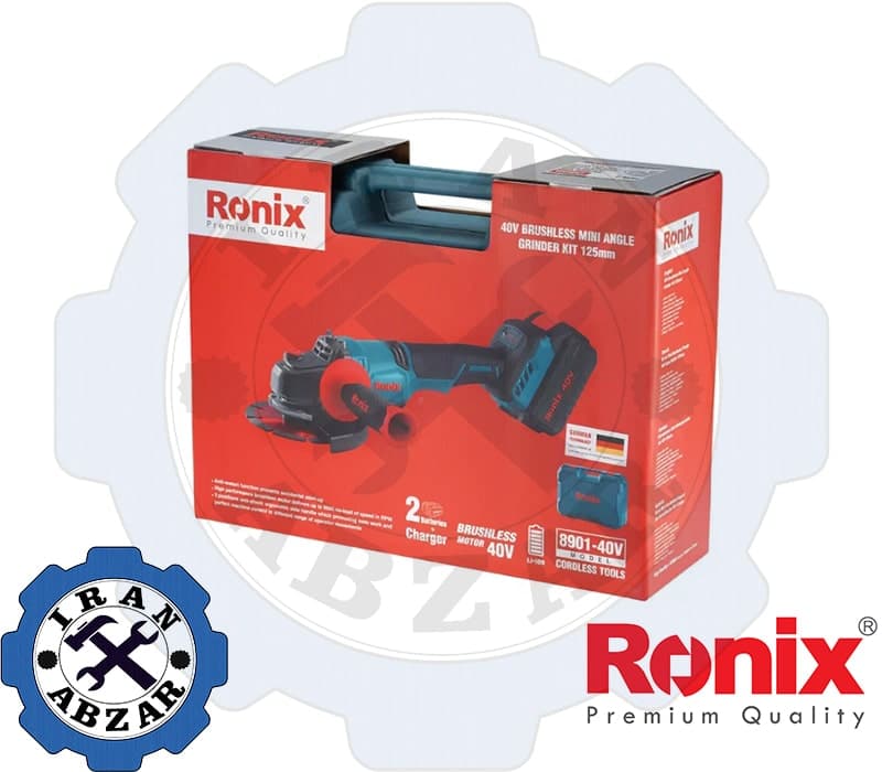 مینی فرز شارژی رونیکس براشلس 40 ولت مدل 8901-40V