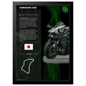 تابلو بکلیت طرح موتور سنگین نینجا کاوازاکی NINJA KAWASAKI H2R مدل b-po1685 فریم مشکی