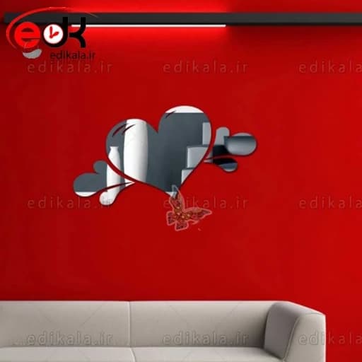 اینه دکوراتیو دیواری فانتزی طرح قلب شماره 2 در جنس و ابعاد قابل انتخاب