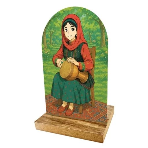 تابلو پنداره بانوی تنبک نواز