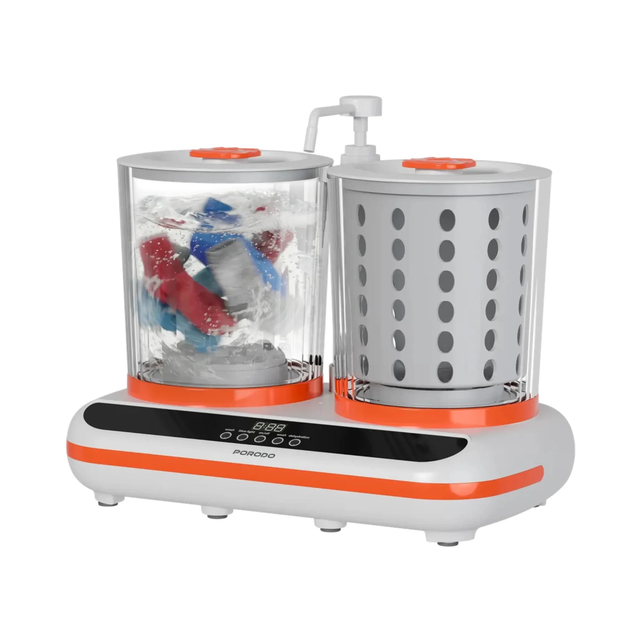 ماشین لباسشویی قابل حمل Porodo Launder Twin 2L Portable Mini — تصویر ۳