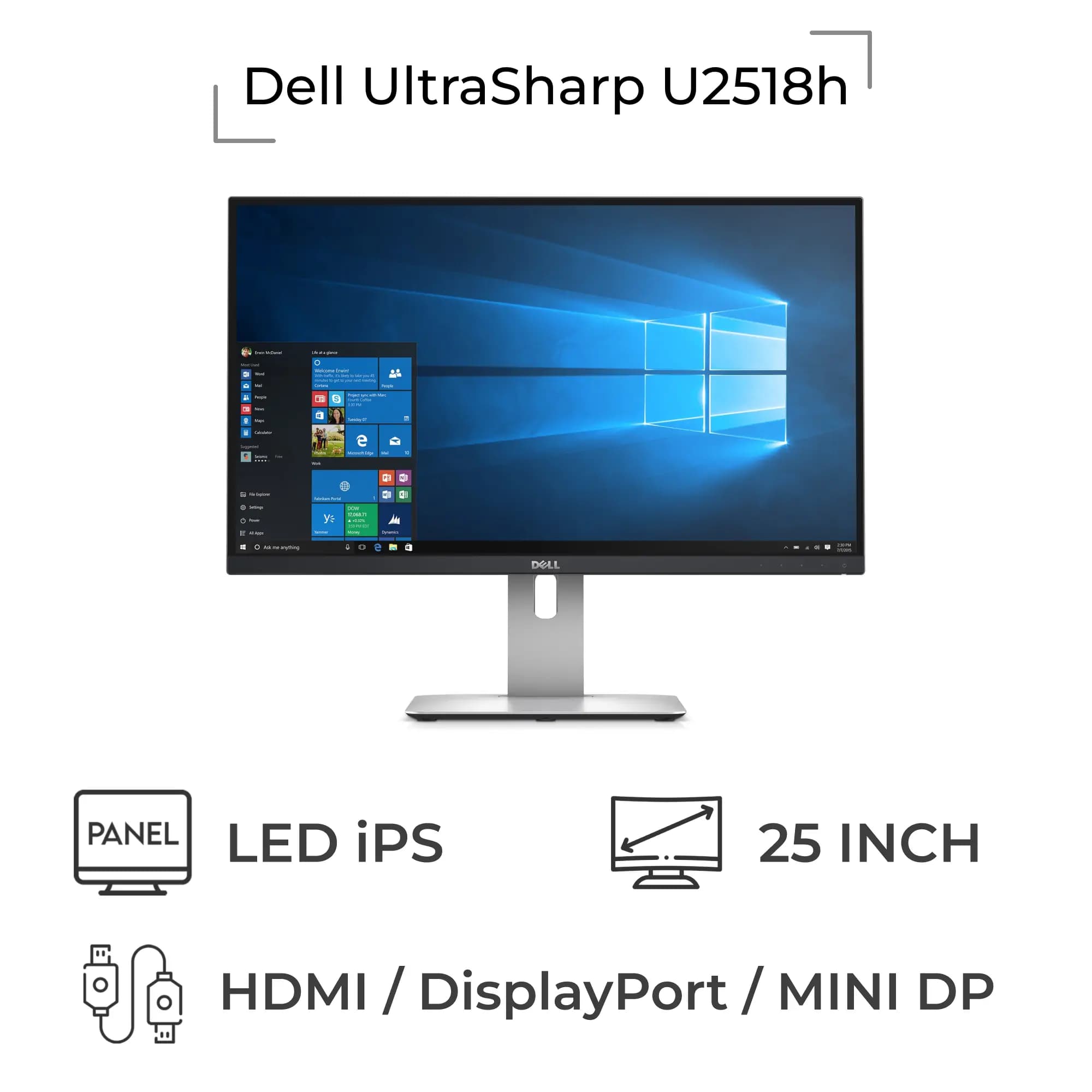 مانیتور دل مدل Dell UltraSharp U2518D (25 اینچ 2k) استوک