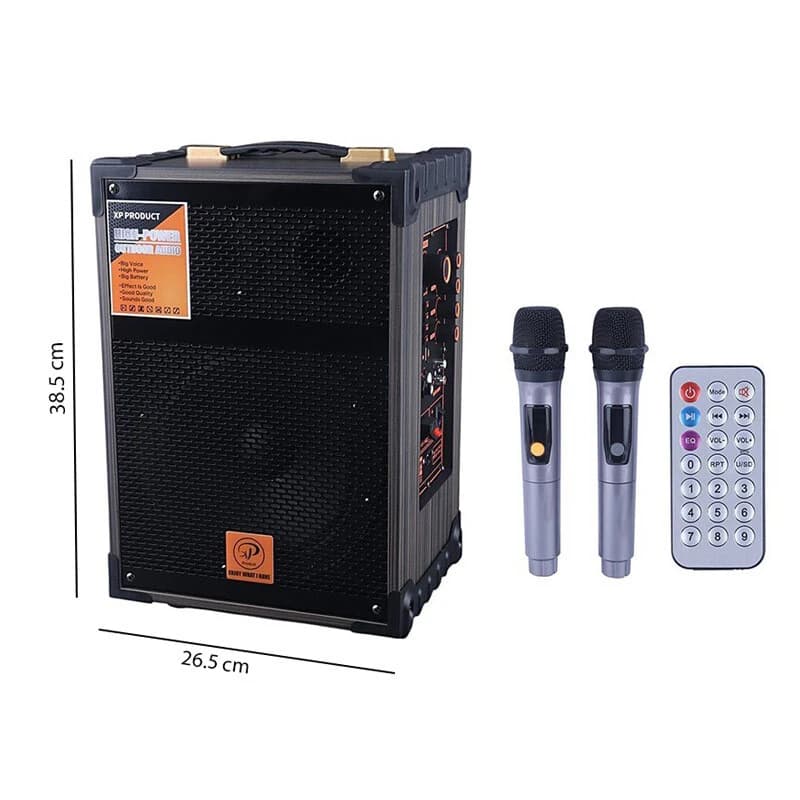 اسپیکر چمدانی بلوتوثی ایکس پی پروداکت XP-S1321U + میکروفون و ریموت کنترل — تصویر ۹
